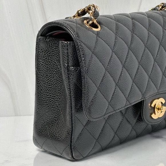 BLACK QUILTED Caviar CLASSIC DOUBLE FLAP MEDIUM - Picture 2 of 16
